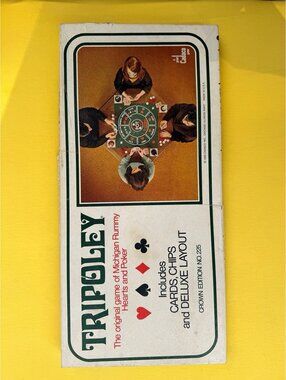 Vintage 1969 Cadaco Tripoley Crown Edition No. 225, Michigan Rummy Game